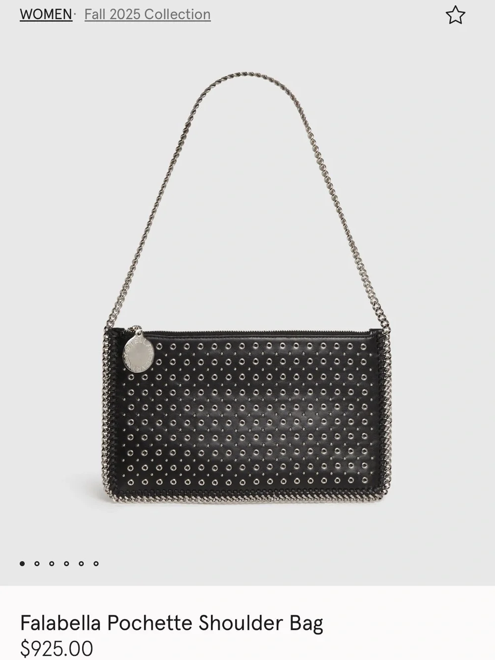 Stella McCartney Black Eyelet-Stud Chain Clutch